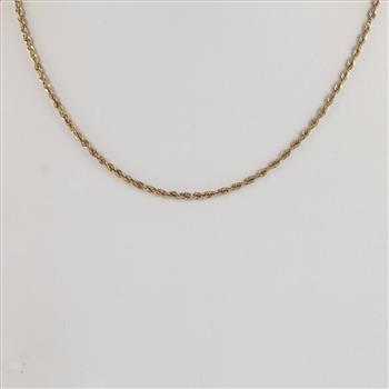 10kt Gold Hollow Rope Chain Necklace