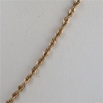 10kt Gold Hollow Rope Chain Necklace