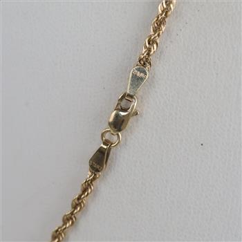 10kt Gold Hollow Rope Chain Necklace