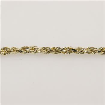 10kt Gold Hollow Rope Chain Necklace