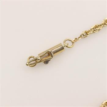 10kt Gold Hollow Rope Chain Necklace