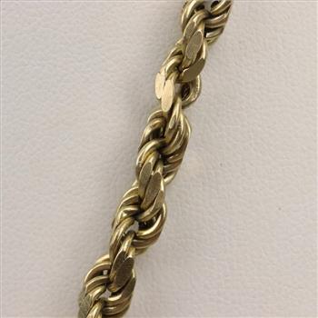 10kt Gold Hollow Rope Chain Necklace