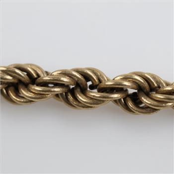 10kt Gold Hollow Rope Necklace