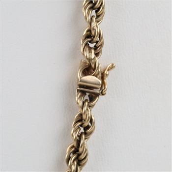 10kt Gold Hollow Rope Necklace