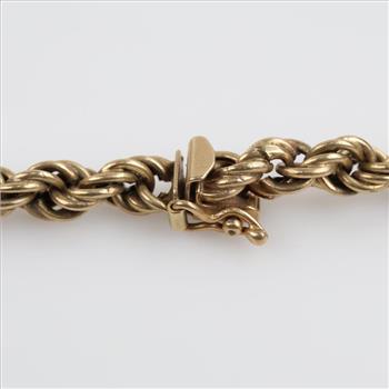 10kt Gold Hollow Rope Necklace