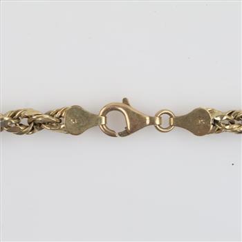 10kt Gold Hollow Rope Necklace