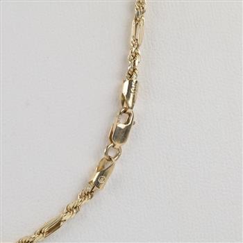 10kt Gold Hollow Rope Necklace