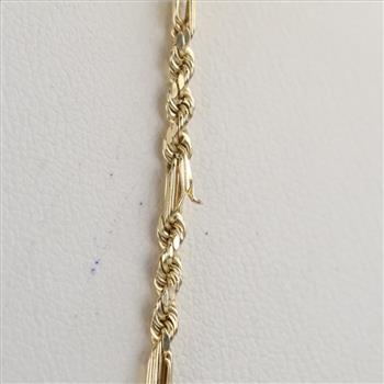 10kt Gold Hollow Rope Necklace
