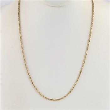 10kt Gold Hollow Rope Necklace