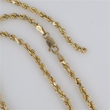 10kt Gold Hollow Rope Necklace
