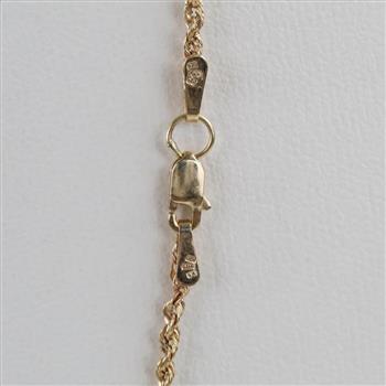 10kt Gold Hollow Rope Necklace