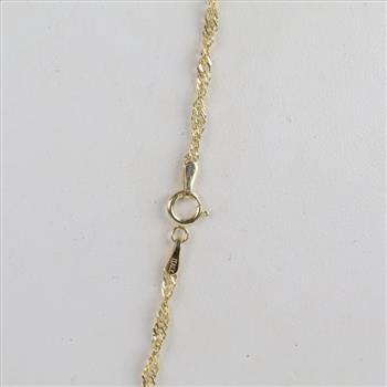 10kt Gold Hollow Singapore Chain Necklace