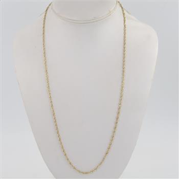 10kt Gold Hollow Singapore Chain Necklace