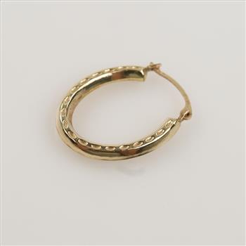 10kt Gold Hollow Single Hoop Earring
