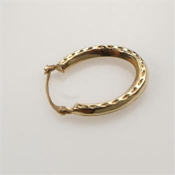 10kt Gold Hollow Single Hoop Earring