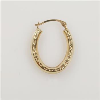10kt Gold Hollow Single Hoop Earring