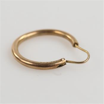 10kt Gold Hollow Single Hoop Earring
