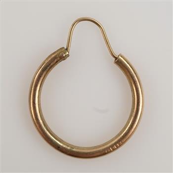 10kt Gold Hollow Single Hoop Earring