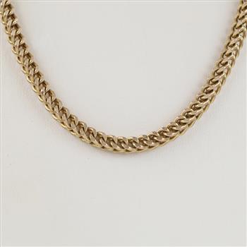 10kt Gold Hollow Square Link Necklace
