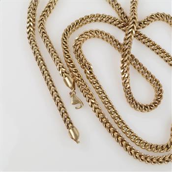 10kt Gold Hollow Square Link Necklace