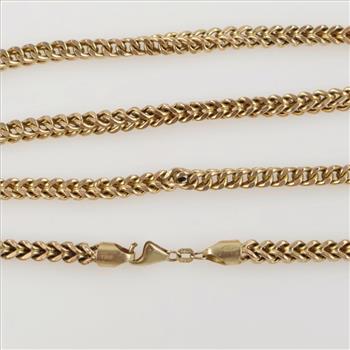 10kt Gold Hollow Square Link Necklace