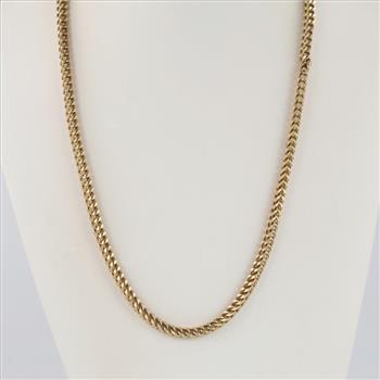 10kt Gold Hollow Square Link Necklace