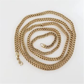 10kt Gold Hollow Square Link Necklace