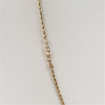 10kt Gold Hollow Twisted Rope Necklace