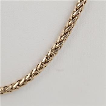 10kt Gold Hollow Wheat Chain Necklace