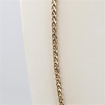 10kt Gold Hollow Wheat Chain Necklace