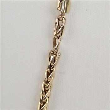 10kt Gold Hollow Wheat Chain Necklace