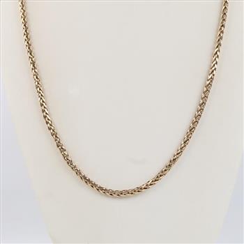 10kt Gold Hollow Wheat Chain Necklace