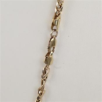10kt Gold Hollow Wheat Chain Necklace