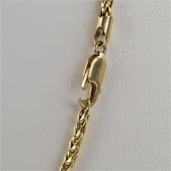 10kt Gold Hollow Wheat Chain Necklace