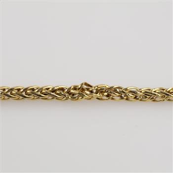 10kt Gold Hollow Wheat Chain Necklace