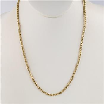 10kt Gold Hollow Wheat Chain Necklace
