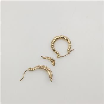 10kt Gold Hoop Mismatch Earrings
