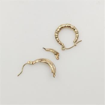 10kt Gold Hoop Mismatch Earrings