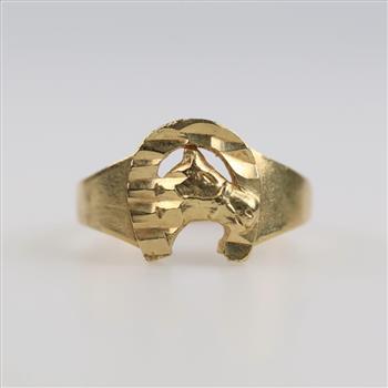 10kt Gold Horse Ring