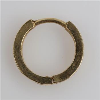 10kt Gold Huggie Hoop Clear Stone Accent Earring