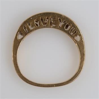 10kt Gold I Love You Diamond Band