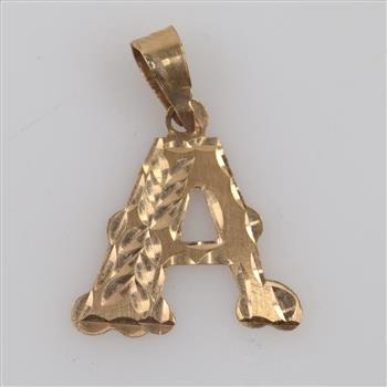 10kt Gold Initial Pendant