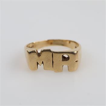 10kt Gold Initial Ring