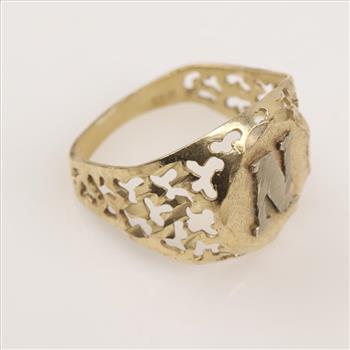 10kt Gold Initial Ring