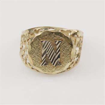10kt Gold Initial Ring