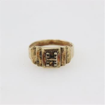 10kt Gold Initial Ring