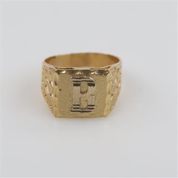 10kt Gold Initial Ring