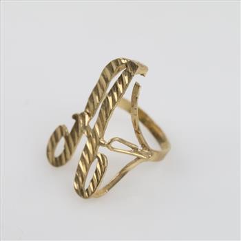 10kt Gold Initial Ring