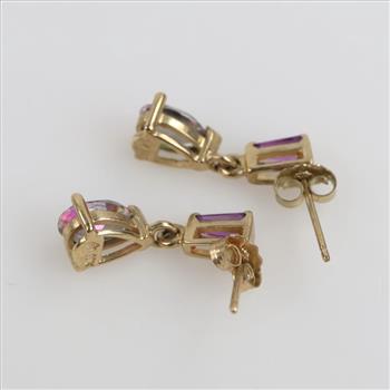 10kt Gold Iridescent Stone Earrings