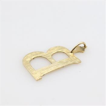 10kt Gold Letter B Pendant